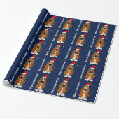 Funny Basset Hound-kerstpapier Cadeaupapier (Uitgerold)