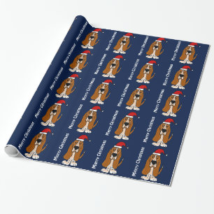 Funny Basset Hound-kerstpapier Cadeaupapier