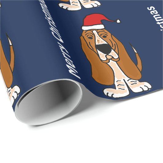 Funny Basset Hound-kerstpapier Cadeaupapier (Rol Hoek)