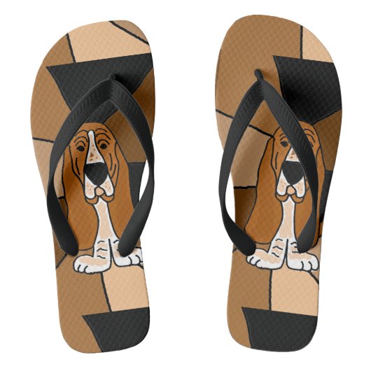 Funny Basset Hound Puppy Dog Teenslippers (Voetbed)