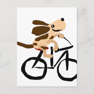 Funny Basset Hound Riding Bicycle Briefkaart