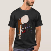 Funny Basset Hound-spelende Saxophone Art T-shirt (Voorkant)