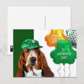 Funny Basset Hound St. Patrick's Day Briefkaart (Voorkant / Achterkant)