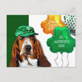 Funny Basset Hound St. Patrick's Day Briefkaart