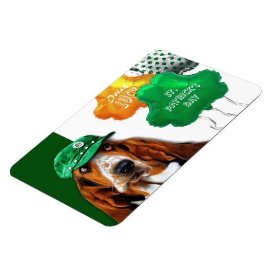 Funny Basset Hound St. Patrick's Day Gift Magneet (Linkerzijde)