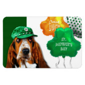 Funny Basset Hound St. Patrick's Day Gift Magneet (Horizontaal)