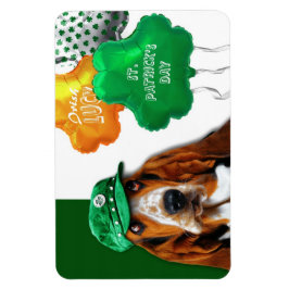 Funny Basset Hound St. Patrick's Day Gift Magneet