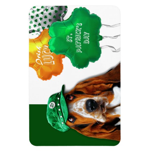 Funny Basset Hound St. Patrick's Day Gift Magneet (Verticaal)