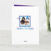 Funny Basset Hound Verjaardag Kaart w / Wizard (Achterkant)