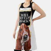 Funny basset hound zit in snacks waterverf kunst schort (Insitu)