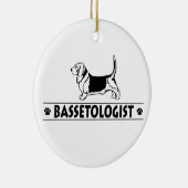 Funny Bassett Hound Dog Keramisch Ornament (Rechts)