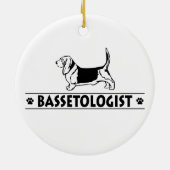Funny Bassett Hound Dog Keramisch Ornament (Achterkant)