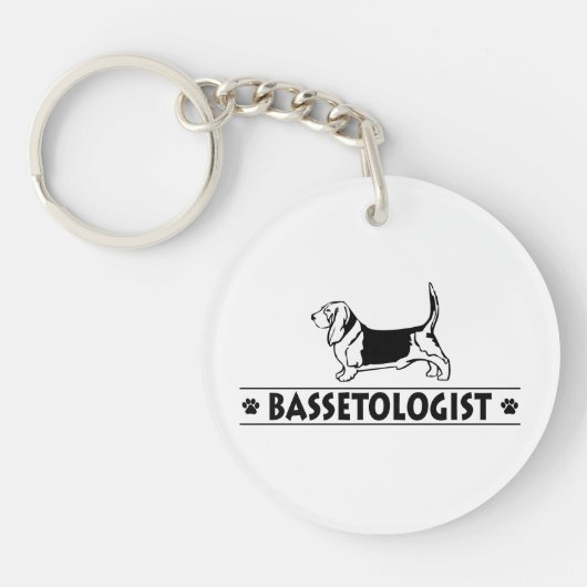 Funny Bassett Hound Dog Sleutelhanger (Voorkant)