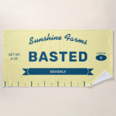Funny BASTED Butter Stick Personalized Yellow  Strandlaken (Voorkant)