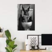 Funny Bat Bathroom Print, Toilet Newspaper Poster (Thuiskantoor)