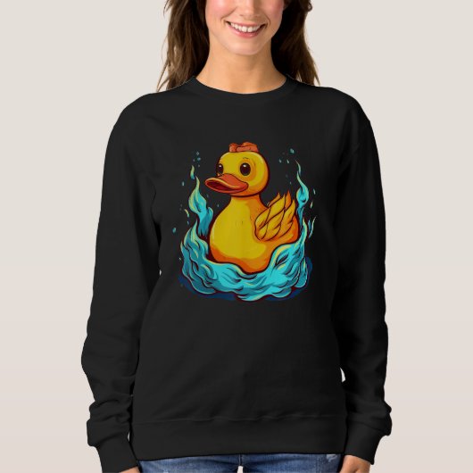 Funny Bath rubber Duck Girl with Water Trui (Voorkant)