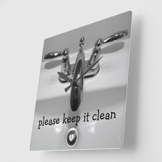 Funny Bathroom Clocks Vierkante Klok (Hoek)