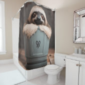 Funny Bathroom Decor Wall Art Sleuf Douchegordijn (In situ)