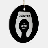 Funny Bathroom door Hanger 2 Sided Keramisch Ornament (Rechts)