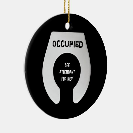 Funny Bathroom door Hanger 2 Sided Keramisch Ornament (Rechts)