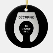 Funny Bathroom door Hanger 2 Sided Keramisch Ornament (Voorkant)