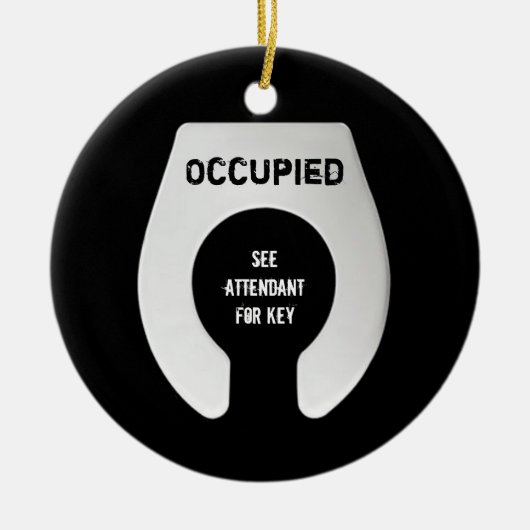 Funny Bathroom door Hanger 2 Sided Keramisch Ornament (Voorkant)