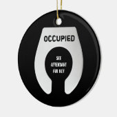 Funny Bathroom door Hanger 2 Sided Keramisch Ornament (Links)