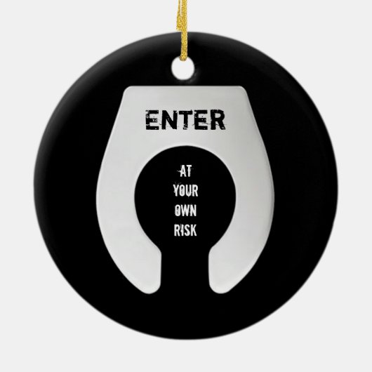 Funny Bathroom door Hanger 2 Sided Keramisch Ornament (Achterkant)