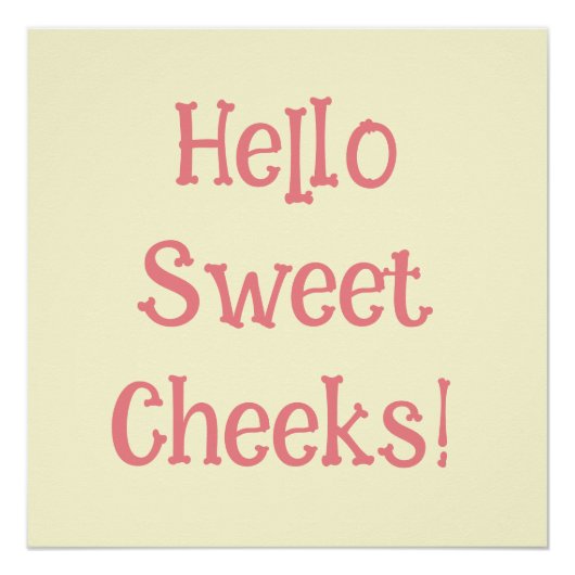 Funny Bathroom Humor Hallo Sweet Cheeks Perfect Poster (Voorkant)