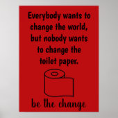 Funny Bathroom Toilet Paper Roll Poster (Voorkant)