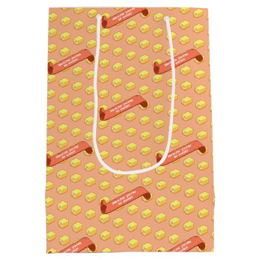 Funny Battenberg Because You're So Sweet Pattern Medium Cadeauzakje (Achterkant)