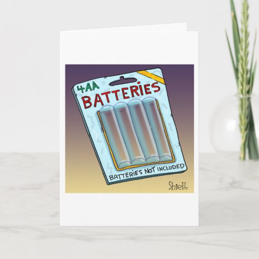Funny Batteries Niet inbegrepen kaart en cadeau. (Voorkant)