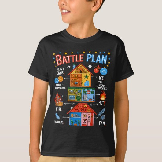 Funny Battle Plan Christmas Home Kids Hand Dawn Al T-shirt (Voorkant)