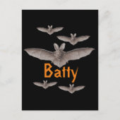 Funny Batty  Bats Black en Oranje Briefkaart (Voorkant)