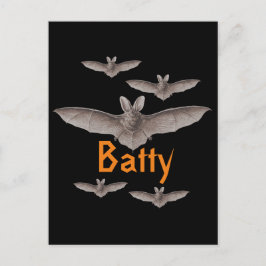 Funny Batty Bats Black en Oranje Briefkaart