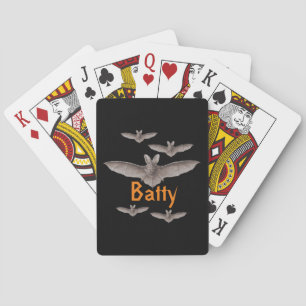 Funny Batty  Bats Black en Oranje Pokerkaarten