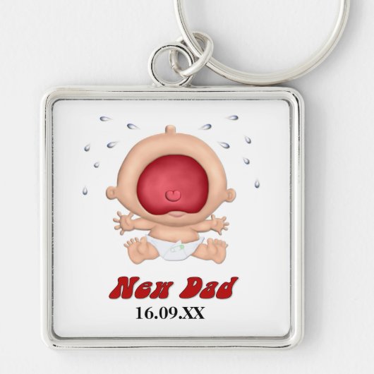 Funny Bawling Baby voor New Dad - Customize Sleutelhanger (Voorkant)