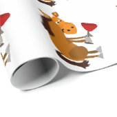 Funny Bay Horse Drink rode wijn Cadeaupapier (Rol Hoek)
