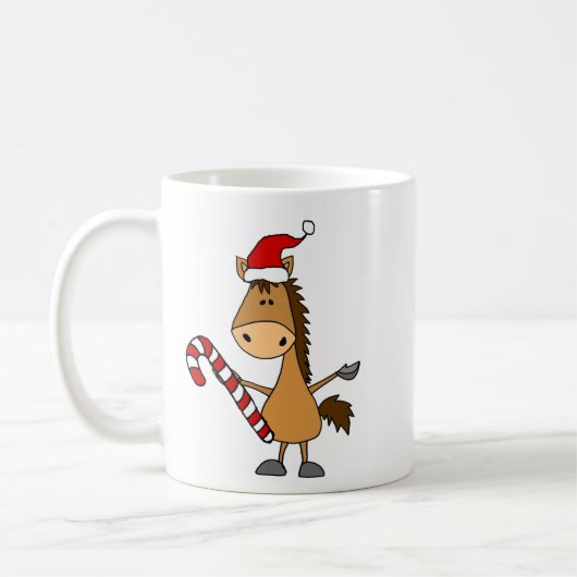 Funny Bay Horse in Santa Hat Christmas Koffiemok (Links)