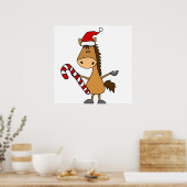 Funny Bay Horse in Santa Hat Kerstmis Poster (Keuken)