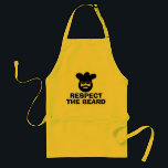 Funny BBQ apron voor mannen | Eerbiediging van de  Standaard Schort<br><div class="desc">Funny BBQ apron voor mannen | Eerbiediging van de baard. Koekkokvormig ontwerp met grote baard,  pet voor de keuken en zonnebrillen. Cute barbeque Birthday gift idee voor manly dad oom opa etc. Pas het aan met uw eigen humoristische slogan,  citaat of gezegde of personaliseer het met een naam.</div>
