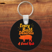 Funny Bbq Art For Men Women Grilling Meat Smoking  Sleutelhanger (Voorkant)