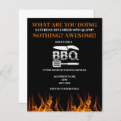 Funny BBQ Backyard Party Invitation (Voorkant / Achterkant)
