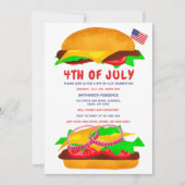 Funny bbq burger american flag plaid 4 of Juli Kaart (Voorkant)