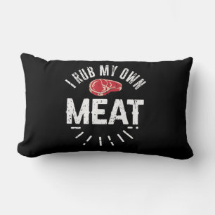 Funny BBQ Chef Joke Gift Rub Mijn eigen vlees Kussen