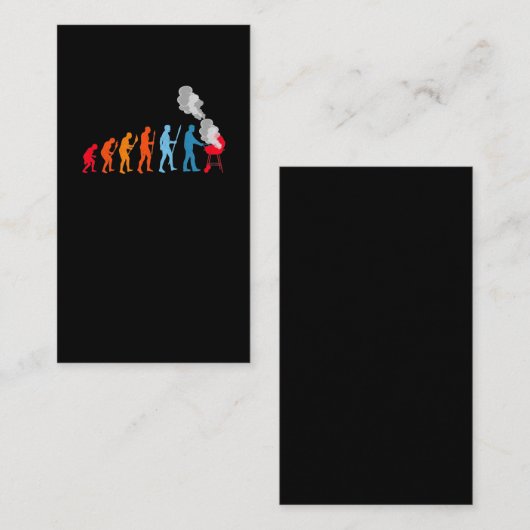 Funny BBQ Evolution Barbecue Grill Meat Grilling Visitekaartje (Voorkant / Achterkant)