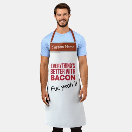 Funny BBQ Grill | Alles is beter met Bacon Schort (Gedragen)