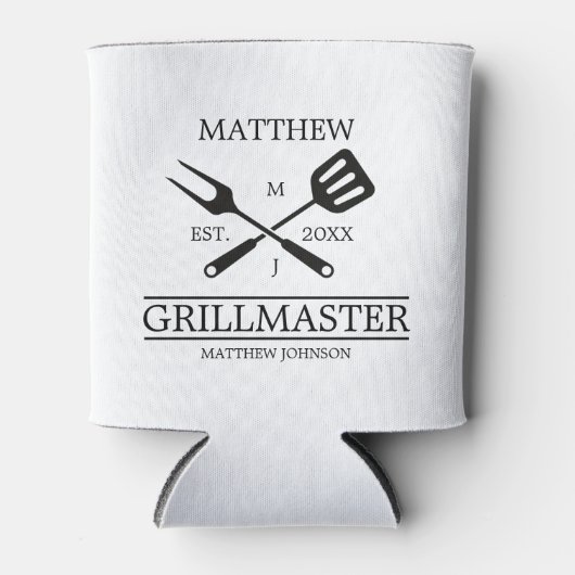 Funny BBQ Grill Master Personalized Barbecue Best Blikjeskoeler (Voorkant)