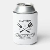 Funny BBQ Grill Master Personalized Barbecue Best Blikjeskoeler (Blikje Achterkant)
