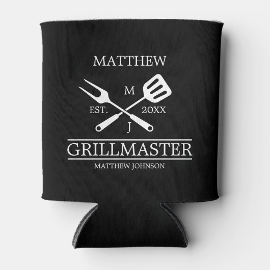 Funny BBQ Grill Master Personalized Barbecue Best Blikjeskoeler (Voorkant)